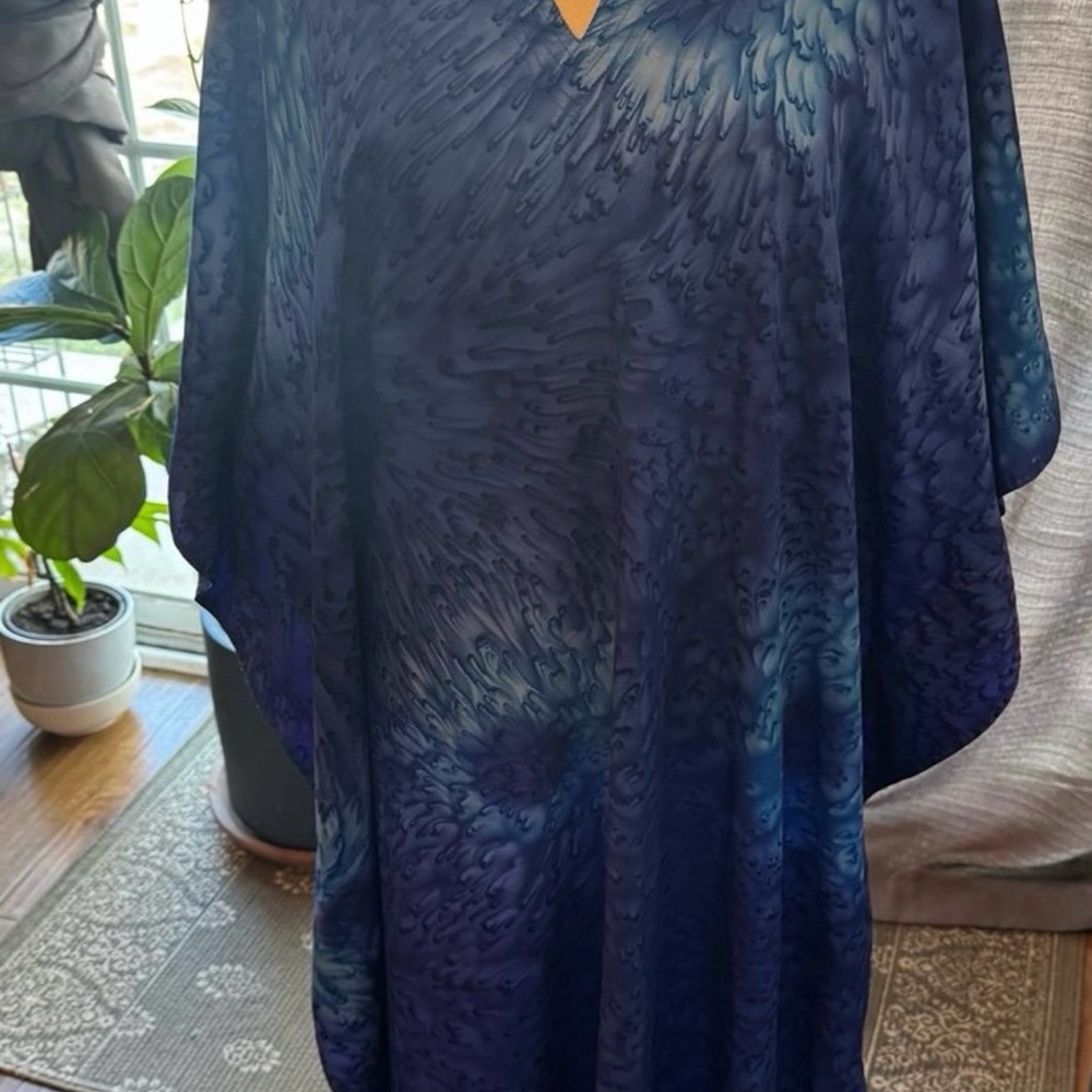 Elegant Blue Swim Cover-Up